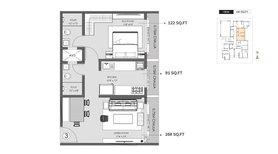 Modirealty-Asopalav-Floor-Plan-1 BHK-477 Sqft